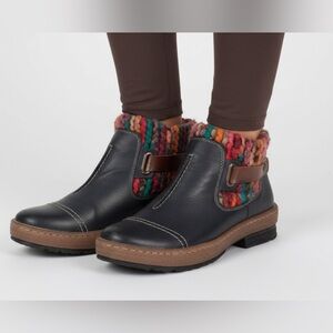 Riekers Felicitas Multicolor Ankle Brown Booties Women’s Size 38 or 7.5